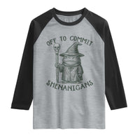 Wizard Frog Raglan Shirt Funny Off to Commit Shenanigans