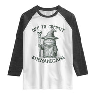 Wizard Frog Raglan Shirt Funny Off to Commit Shenanigans