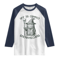 Wizard Frog Raglan Shirt Funny Off to Commit Shenanigans
