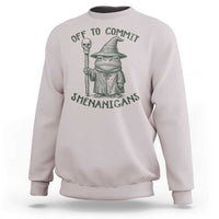Wizard Frog Sweatshirt Funny Off to Commit Shenanigans