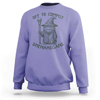 Wizard Frog Sweatshirt Funny Off to Commit Shenanigans