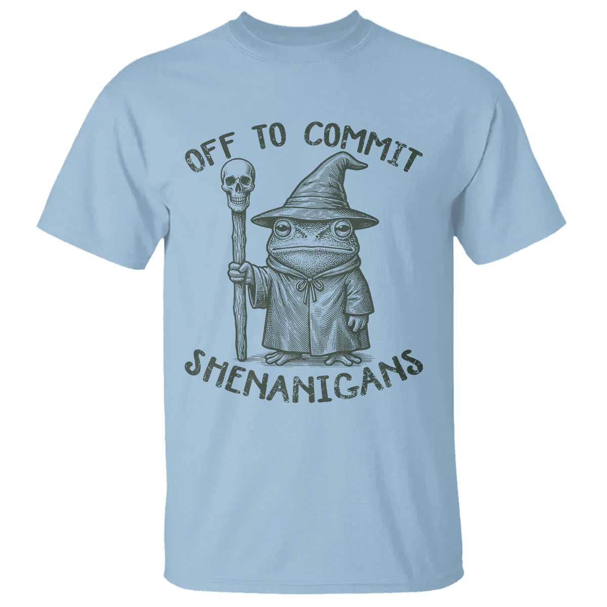 Wizard Frog T Shirt Funny Off to Commit Shenanigans