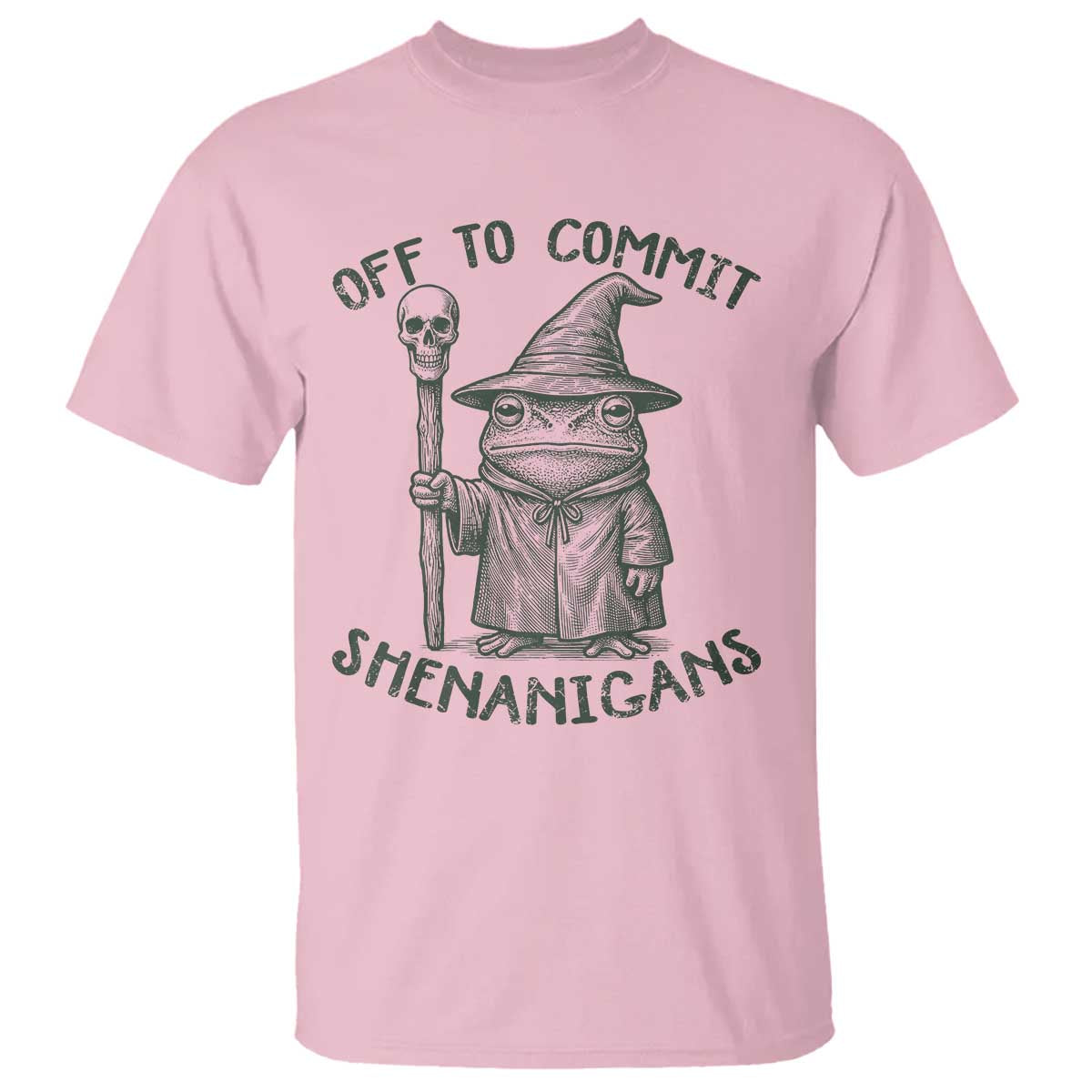 Wizard Frog T Shirt Funny Off to Commit Shenanigans