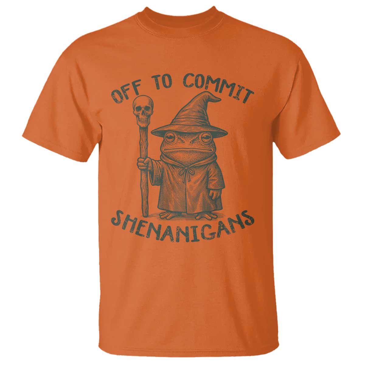 Wizard Frog T Shirt Funny Off to Commit Shenanigans