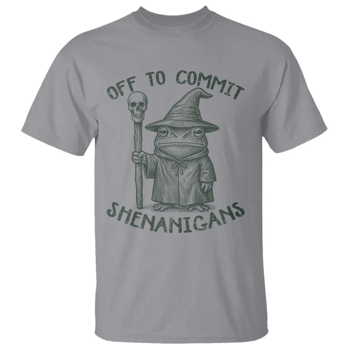 Wizard Frog T Shirt Funny Off to Commit Shenanigans