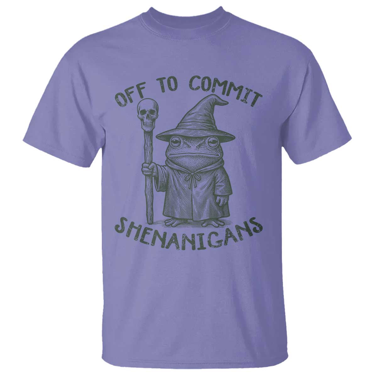 Wizard Frog T Shirt Funny Off to Commit Shenanigans