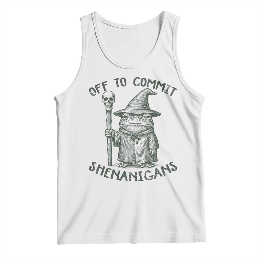 Wizard Frog Tank Top Funny Off to Commit Shenanigans