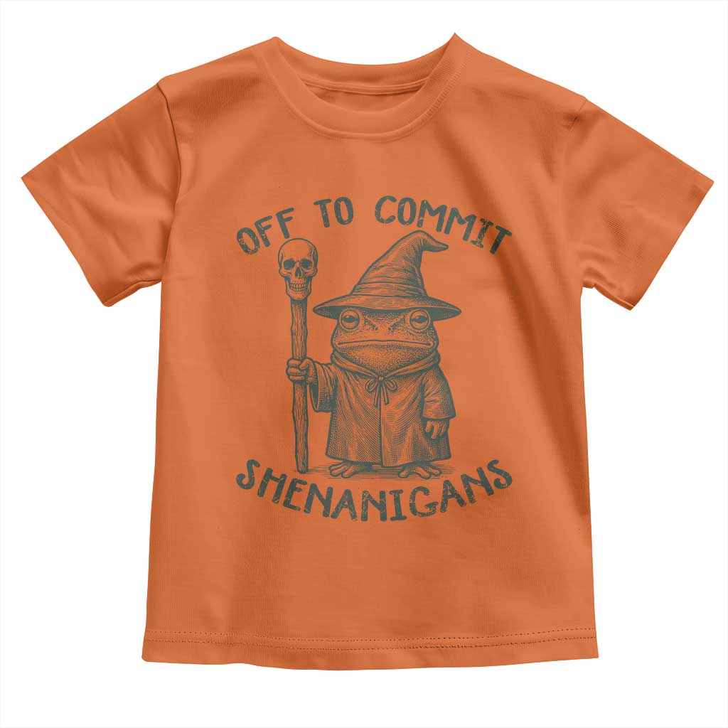Wizard Frog Toddler T Shirt Funny Off to Commit Shenanigans