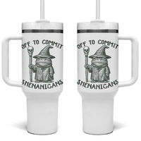 Wizard Frog Tumbler With Handle Funny Off to Commit Shenanigans
