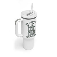 Wizard Frog Tumbler With Handle Funny Off to Commit Shenanigans