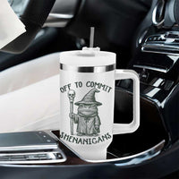 Wizard Frog Tumbler With Handle Funny Off to Commit Shenanigans