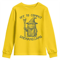 Wizard Frog Youth Sweatshirt Funny Off to Commit Shenanigans