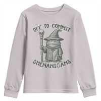 Wizard Frog Youth Sweatshirt Funny Off to Commit Shenanigans