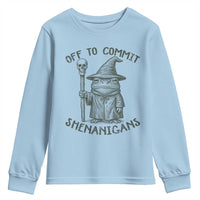 Wizard Frog Youth Sweatshirt Funny Off to Commit Shenanigans