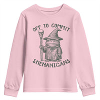 Wizard Frog Youth Sweatshirt Funny Off to Commit Shenanigans