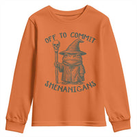Wizard Frog Youth Sweatshirt Funny Off to Commit Shenanigans