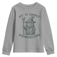 Wizard Frog Youth Sweatshirt Funny Off to Commit Shenanigans