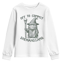 Wizard Frog Youth Sweatshirt Funny Off to Commit Shenanigans