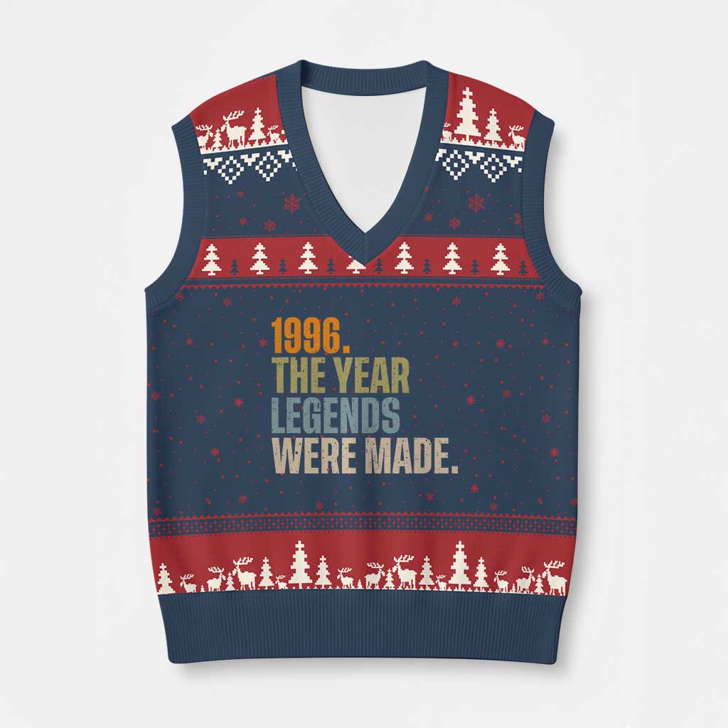 30th Birthday Gift For Men V-Neck Knit Sweater Vest Vintage 1996 30 Years Old Birthday