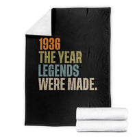 90th Birthday Gift For Men Throw Blanket Vintage 1936 90 Years Old Birthday