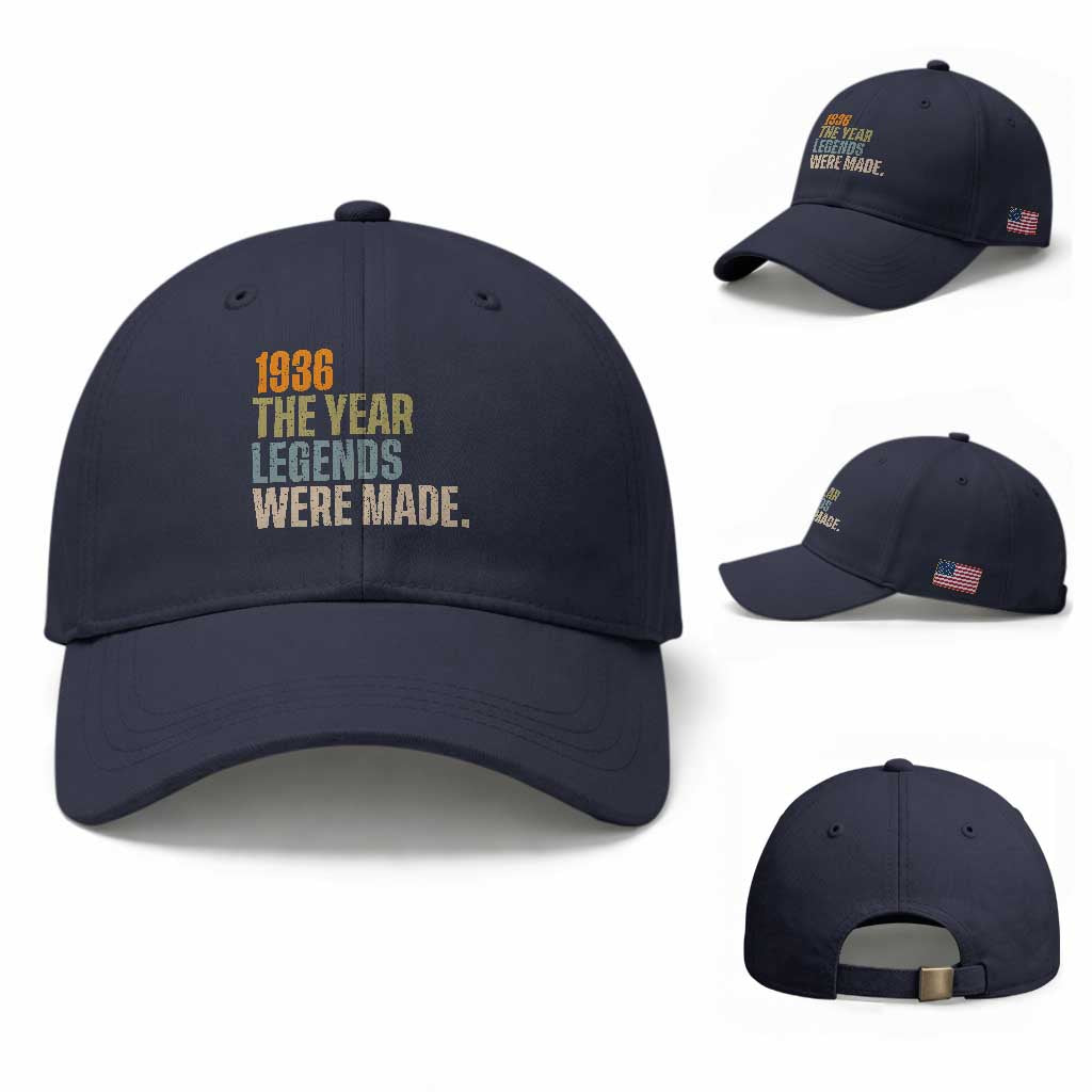 90th Birthday Gift For Men Baseball Cap Vintage 1936 90 Years Old Birthday