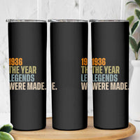 90th Birthday Gift For Men Skinny Tumbler Vintage 1936 90 Years Old Birthday