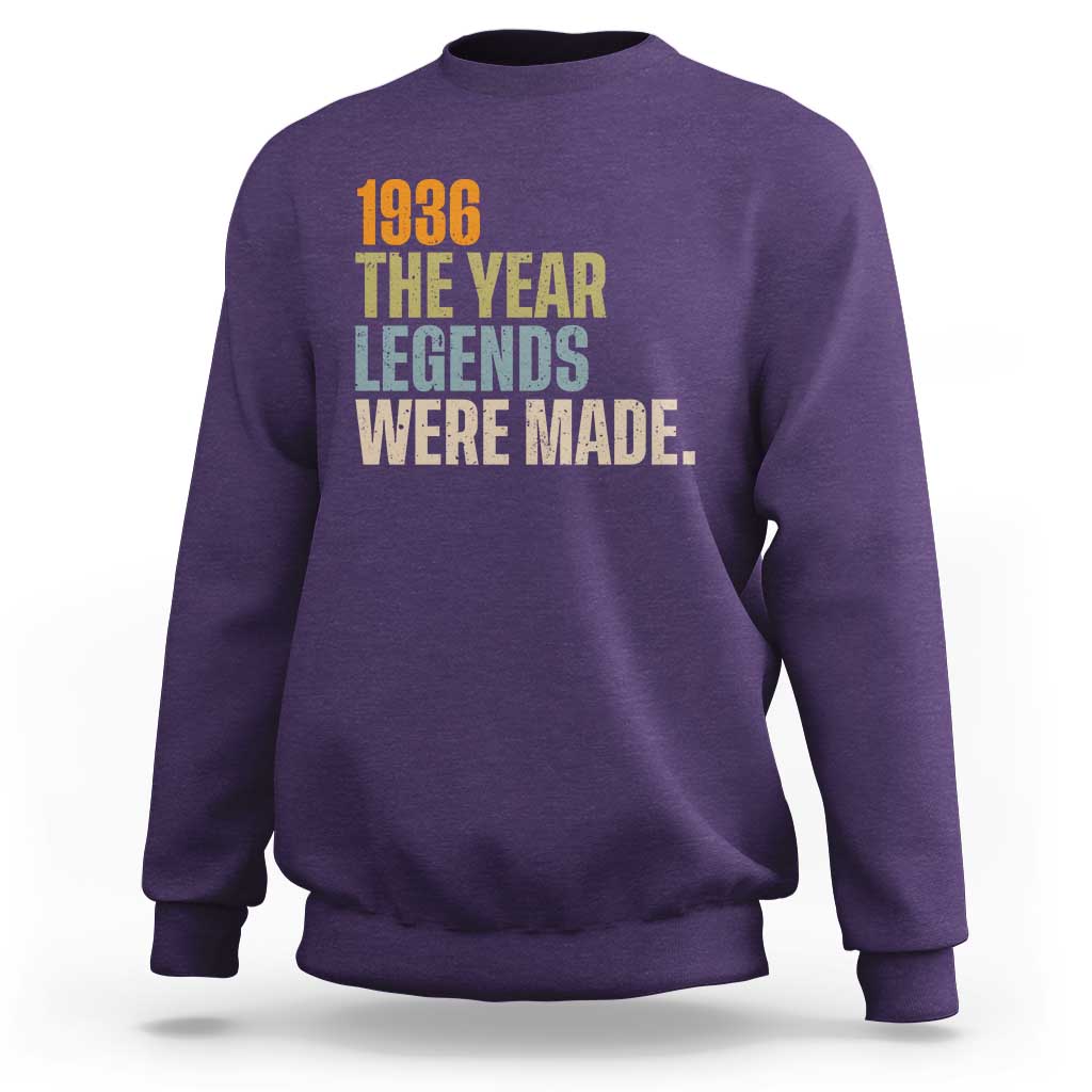90th Birthday Gift For Men Sweatshirt Vintage 1936 90 Years Old Birthday