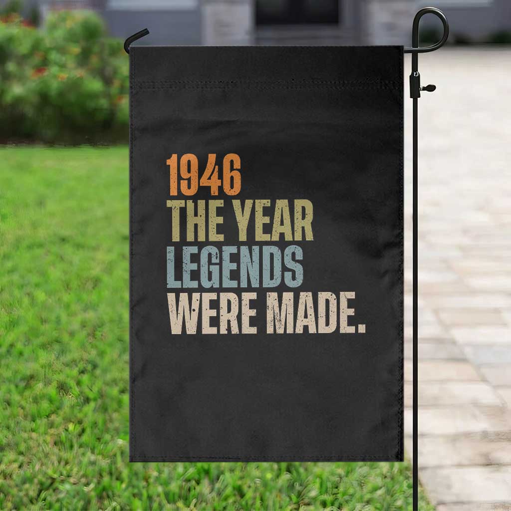 80th Birthday Gift For Men Garden Flag Vintage 1946 80 Years Old Birthday