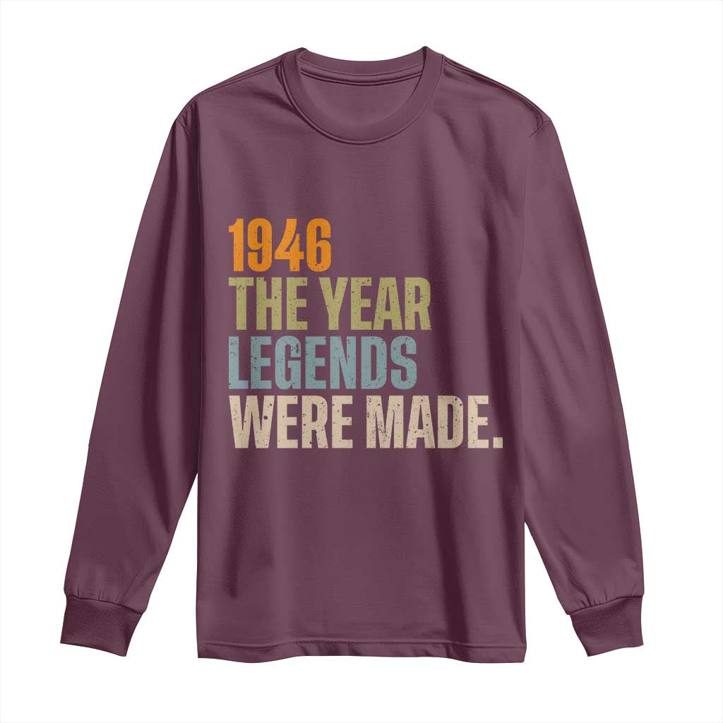 80th Birthday Gift For Men Long Sleeve Shirt Vintage 1946 80 Years Old Birthday