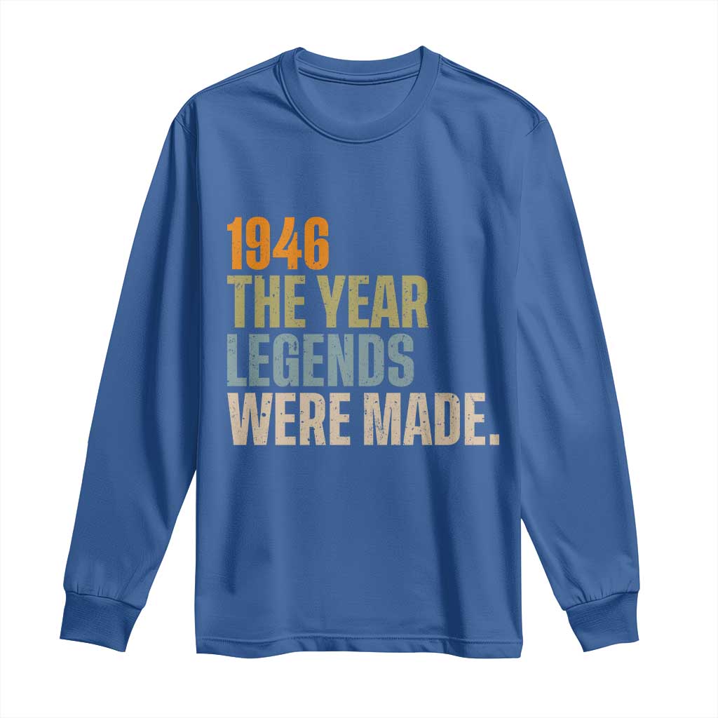 80th Birthday Gift For Men Long Sleeve Shirt Vintage 1946 80 Years Old Birthday