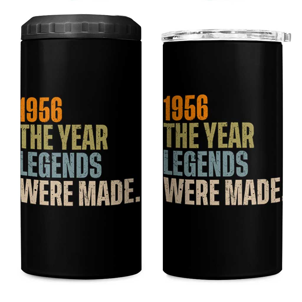 70th Birthday Gift For Men 4 in 1 Can Cooler Tumbler Vintage 1956 70 Years Old Birthday