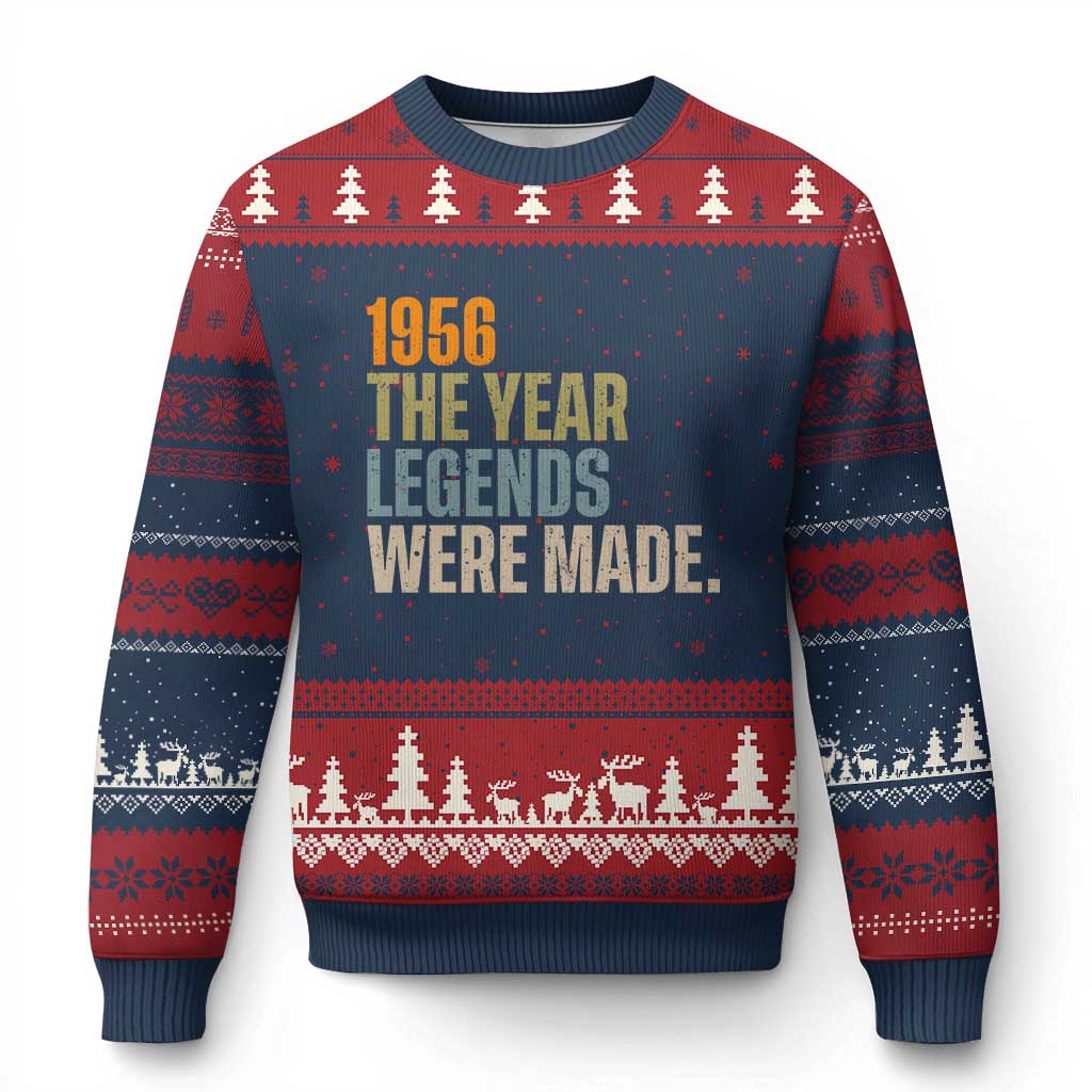 70th Birthday Gift For Men Ugly Christmas Sweater Vintage 1956 70 Years Old Birthday