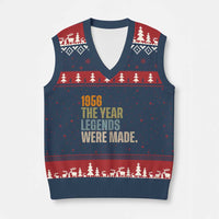 70th Birthday Gift For Men V-Neck Knit Sweater Vest Vintage 1956 70 Years Old Birthday