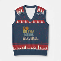 60th Birthday Gift For Men V-Neck Knit Sweater Vest Vintage 1966 60 Years Old Birthday
