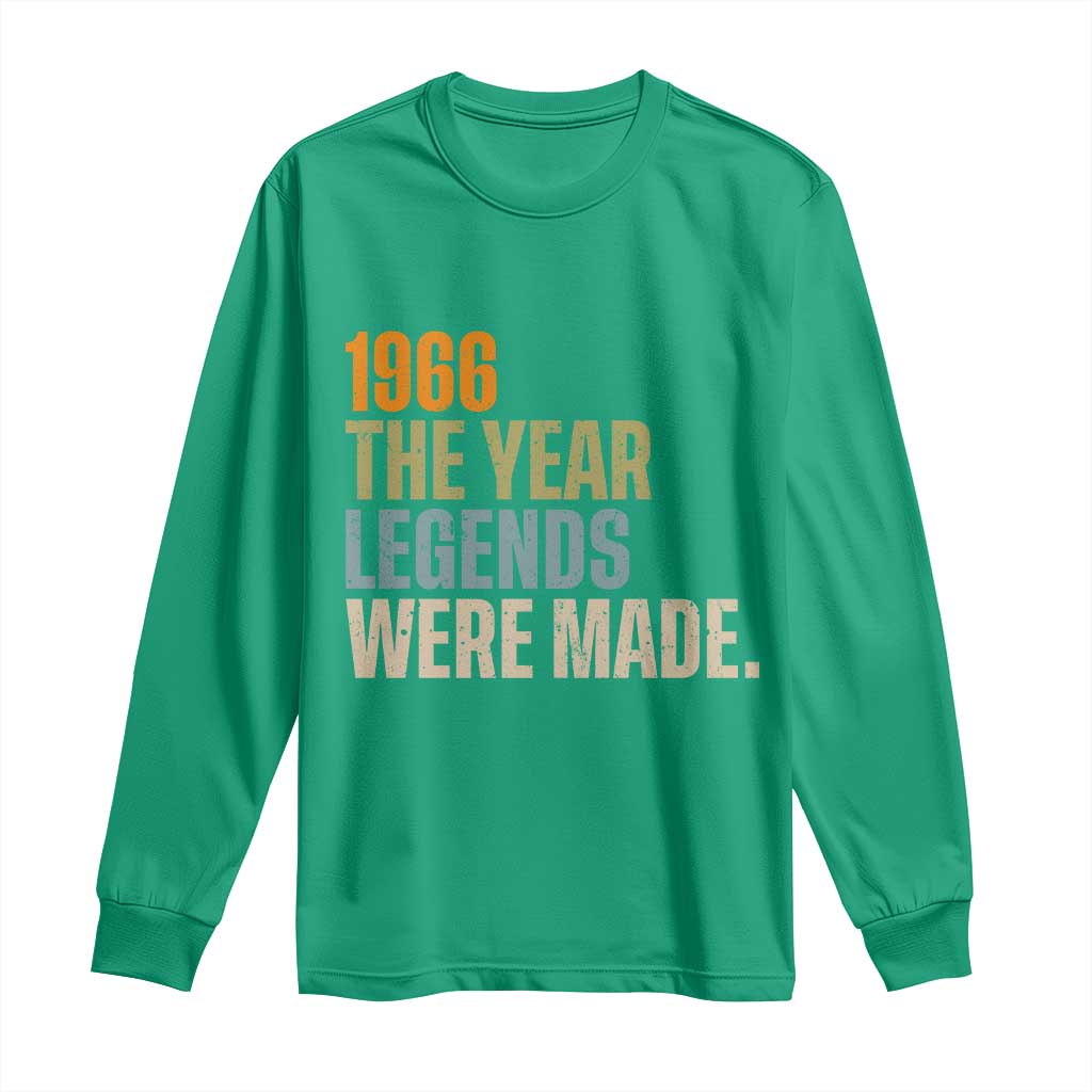 60th Birthday Gift For Men Long Sleeve Shirt Vintage 1966 60 Years Old Birthday