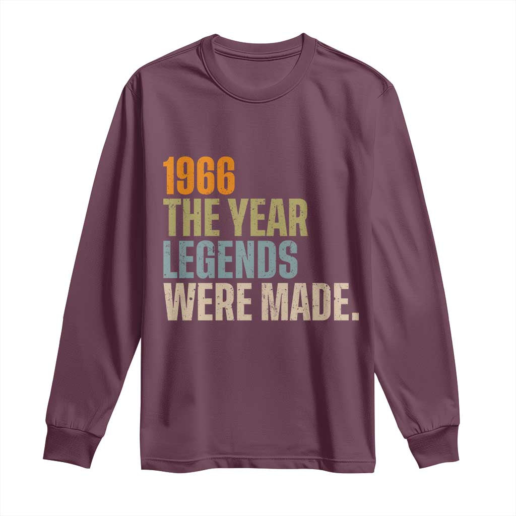 60th Birthday Gift For Men Long Sleeve Shirt Vintage 1966 60 Years Old Birthday