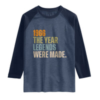 60th Birthday Gift For Men Raglan Shirt Vintage 1966 60 Years Old Birthday