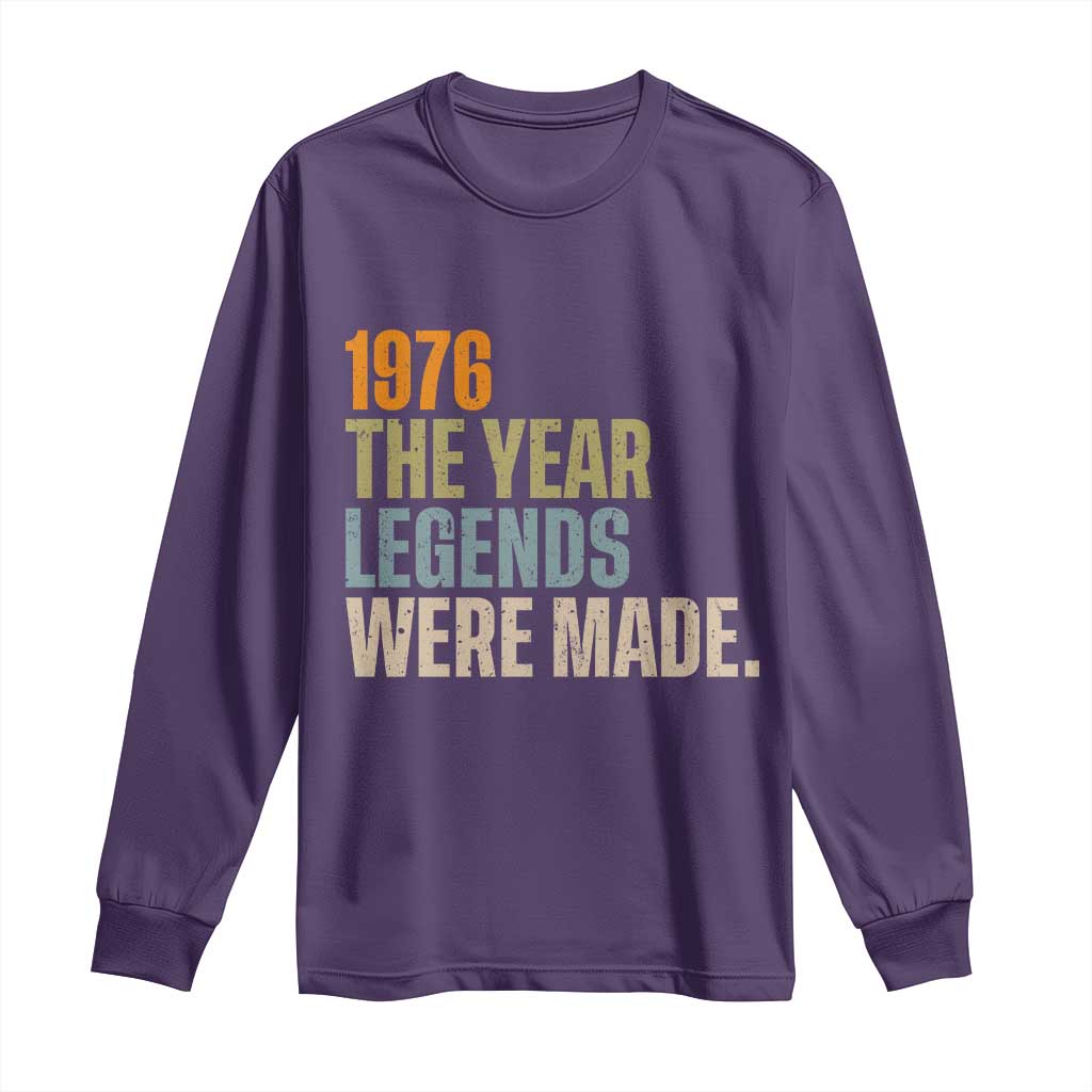 50th Birthday Gift For Men Long Sleeve Shirt Vintage 1976 50 Years Old Birthday