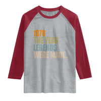 50th Birthday Gift For Men Raglan Shirt Vintage 1976 50 Years Old Birthday