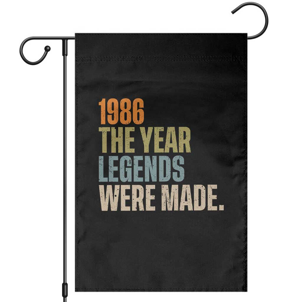 40th Birthday Gift For Men Garden Flag Vintage 1986 40 Years Old Birthday