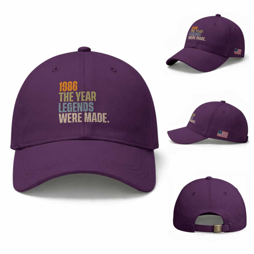 40th Birthday Gift For Men Baseball Cap Vintage 1986 40 Years Old Birthday