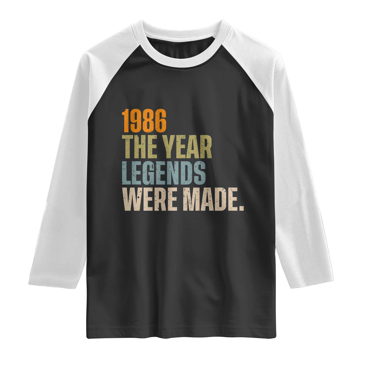40th Birthday Gift For Men Raglan Shirt Vintage 1986 40 Years Old Birthday