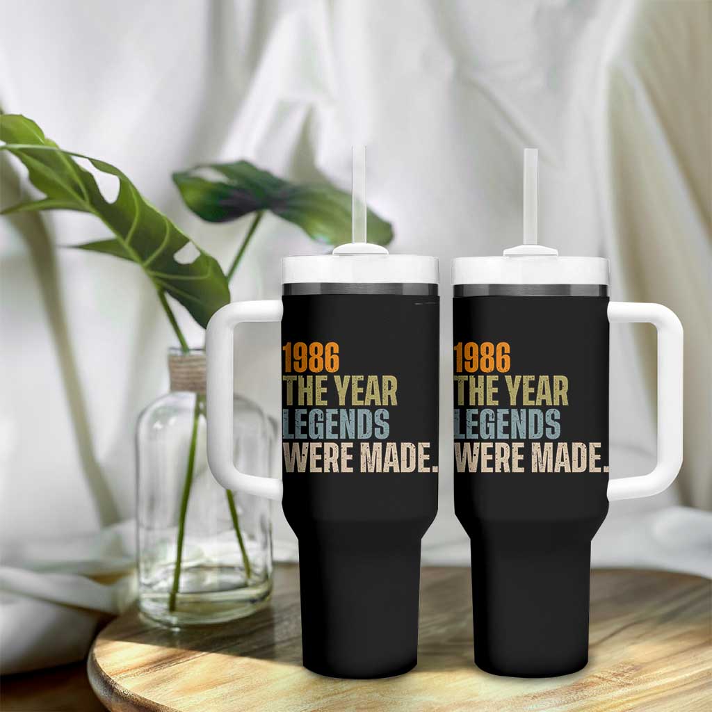 40th Birthday Gift For Men Tumbler With Handle Vintage 1986 40 Years Old Birthday
