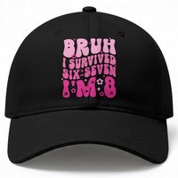 8th Birthday Girls Baseball Cap Bruh I Survived 67 Im 8 Year Old Six Seven