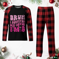 8th Birthday Girls Plaid Pajama Set Bruh I Survived 67 Im 8 Year Old Six Seven