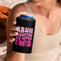 8th Birthday Girls 4 in 1 Can Cooler Tumbler Bruh I Survived 67 Im 8 Year Old Six Seven