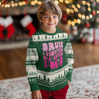 8th Birthday Girls Ugly Christmas Sweater Bruh I Survived 67 Im 8 Year Old Six Seven