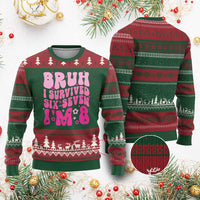 8th Birthday Girls Ugly Christmas Sweater Bruh I Survived 67 Im 8 Year Old Six Seven