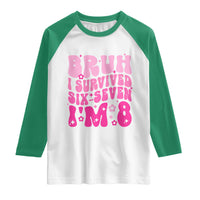 8th Birthday Girls Raglan Shirt Bruh I Survived 67 Im 8 Year Old Six Seven