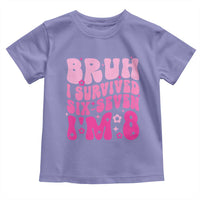 8th Birthday Girls Toddler T Shirt Bruh I Survived 67 Im 8 Year Old Six Seven